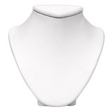White Leatherette Jewelry Pendant Bust, 4-1/2