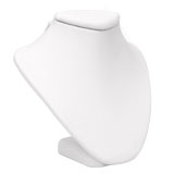 White Leatherette Jewelry Pendant Bust, 4-1/2