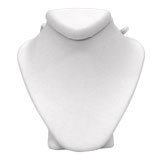 White Leatherette Jewelry Pendant Bust, 2-5/8