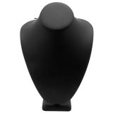 Black Leatherette Jewelry Necklace Bust, 11