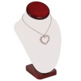 Red Rosewood Jewelry Necklace Display Bust, 6-1/4