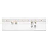 White Leatherette Jewelry Earring Display, Holds 6 Pairs