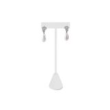 White Leatherette Jewelry Earring T Stand, 5-3/4