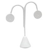 White Leatherette Jewelry Earring Tree Display Stand, 4-3/4