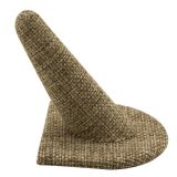 Brown Burlap Single Finger Jewelry Ring Display Stand