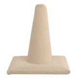 Beige Faux Suede Jewelry Ring Display Stand