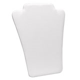 White Leatherette Jewelry Necklace Display Easel, 5-1/2