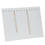 White Leatherette 15 Hook Jewelry Chain or Necklace Board