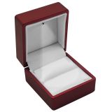 Red Soft Touch Lighted Ring Box