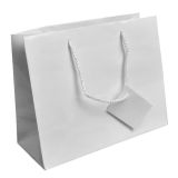 Glossy White Euro Tote Gift Shopping Bags, 9-1/2
