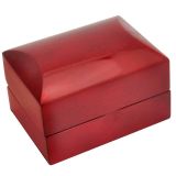 Red Rosewood Dual Jewelry Ring Gift Packaging Boxes, Dome Top