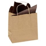 Brown Kraft Paper Gift Shopping Bag with Handle, 9-1/2
