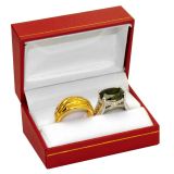 Red Double Ring Box | Gift Box for Rings | Gems on Display