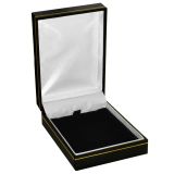 Black Leatherette, Gold Trim, Jewelry Pendant Box