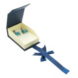 Blue and Cream Magnetic Jewelry Pendant Boxes