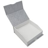 Silver and White Magnetic Ribbon Jewelry Pendant Gift Boxes