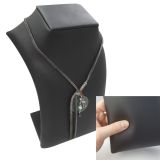 Black Leatherette Squared Neck Form Jewelry Necklace Display, 7-1/4