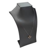 Steel Grey Leatherette Square Neck Form Jewelry Necklace Display Bust, 10-1/2
