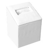 White Leatherette Jewelry Ring Stand, 2-3/4