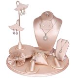 9 Piece Champagne Pink Jewelry Display Set