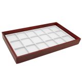Stackable Red Mahogany Wood Jewelry Display Show Tray