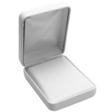 White Leatherette Jewelry Pendant or Earring Box