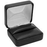 Black Leatherette Dual Jewelry Ring Box, Holds 1 to 2 Rings