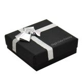 Black Paper Silver Bow-Tie Jewelry T Earring Insert Gift Boxes 