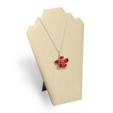 Beige Linen Jewelry Necklace Display Easel, 12-1/2