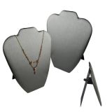 Steel Grey Leatherette Jewelry Necklace Display Easel, 8-5/8