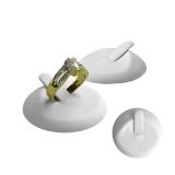 White Leatherette Single Ring Clip Jewelry Display