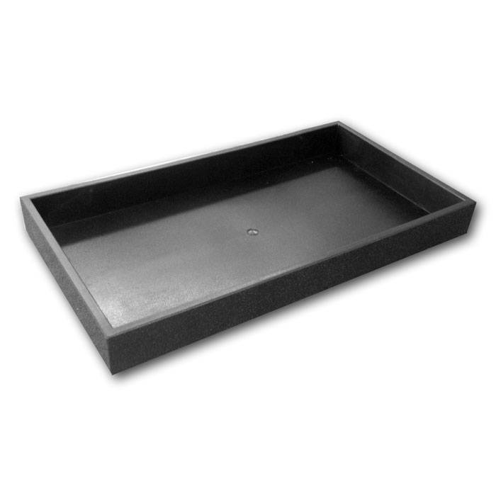 Black Full Size Leatherette Wrapped Jewelry Display Tray, 1-1/2