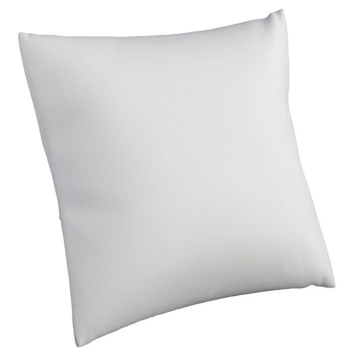 White Leatherette Jewelry Bracelet / Watch Pillow 