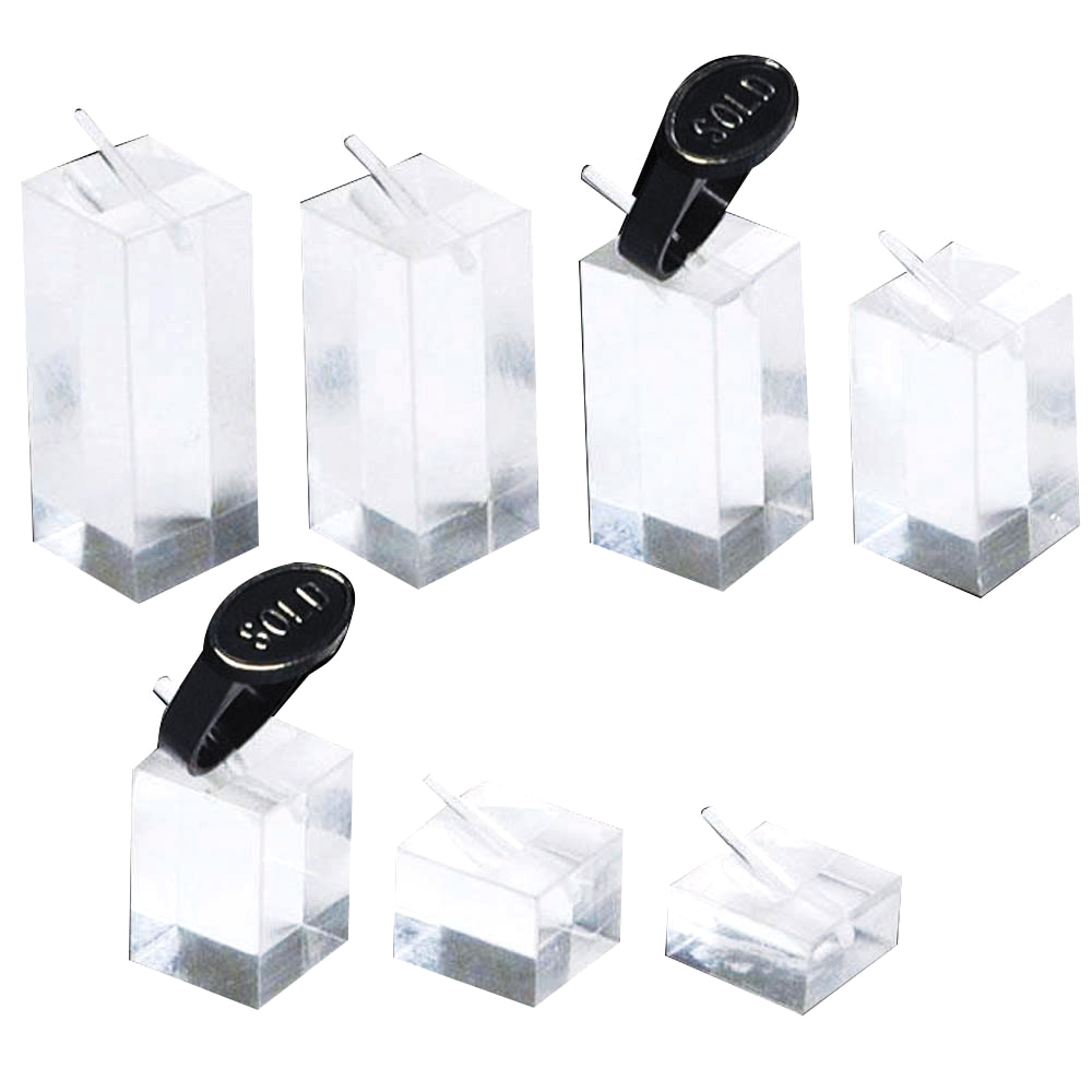 Set of 7 Clear Acrylic Ring jewelry Display Stand Rack Ring Display Holder 