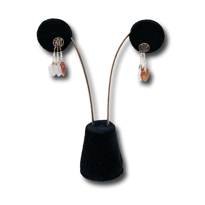 Black Velvet Jewelry Earring Tear Drop Stand, 5-1/8