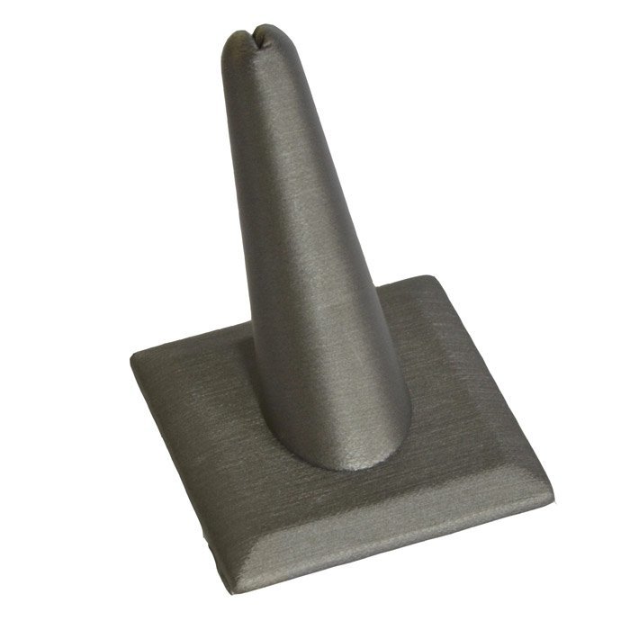 Steel Grey Leatherette Jewelry Ring Display Stand