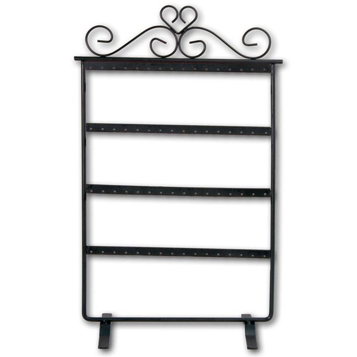 Black Metal Wire Jewelry Earring Display Stand, Holds 32 Pairs 