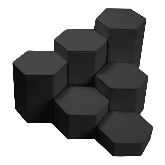 Black Leatherette 6 Piece Display Shelf Riser Set