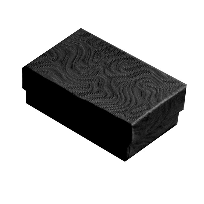 100 Black With Swirl Cotton Filled Jewelry Gift Boxes 2 x 1 1/2 