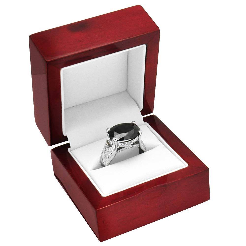 Kingpo Wedding Ring Box Wedding Single Ring Storage Box Black Walnut Red Rosewood All Natural Wooden Portable Ring Box