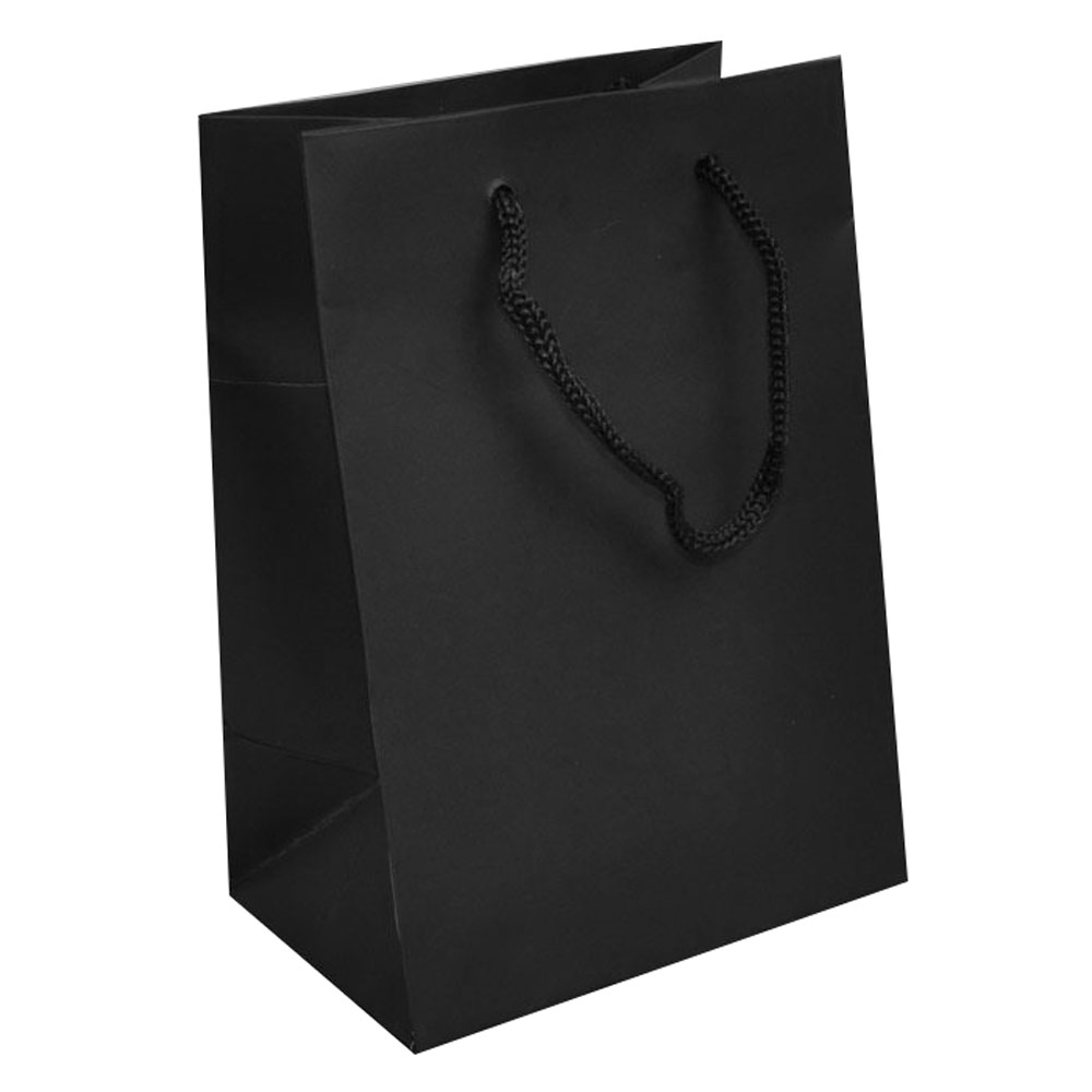 Black Tote Gift Shopping Bags, 4-3/4