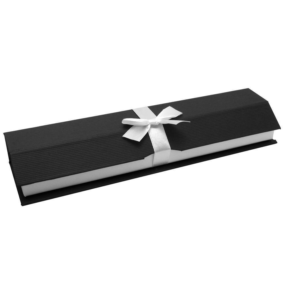 Black and White Magnetic Ribbon Jewelry Bracelet Boxes