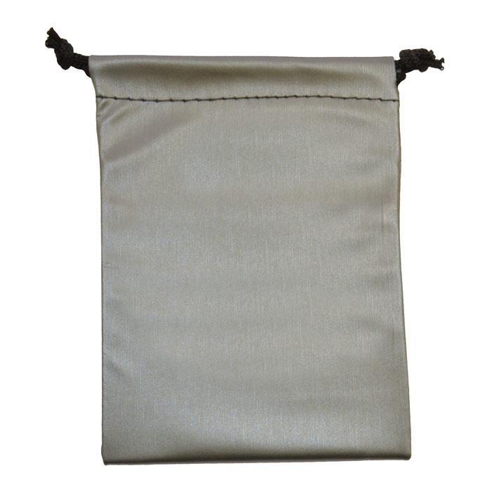 Steel Grey Leatherette Gift Pouches with Drawstring, 12 per pack