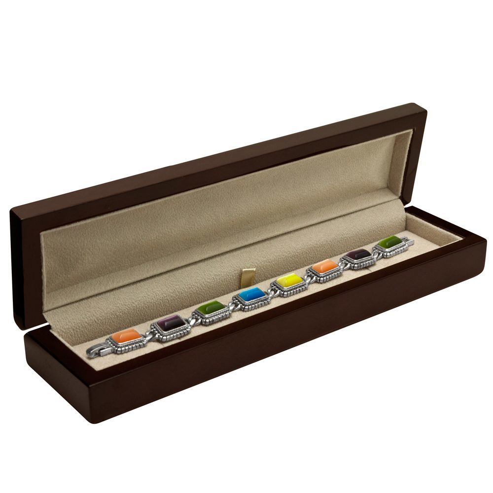 Premium Brown Veneer Jewelry Bracelet Box