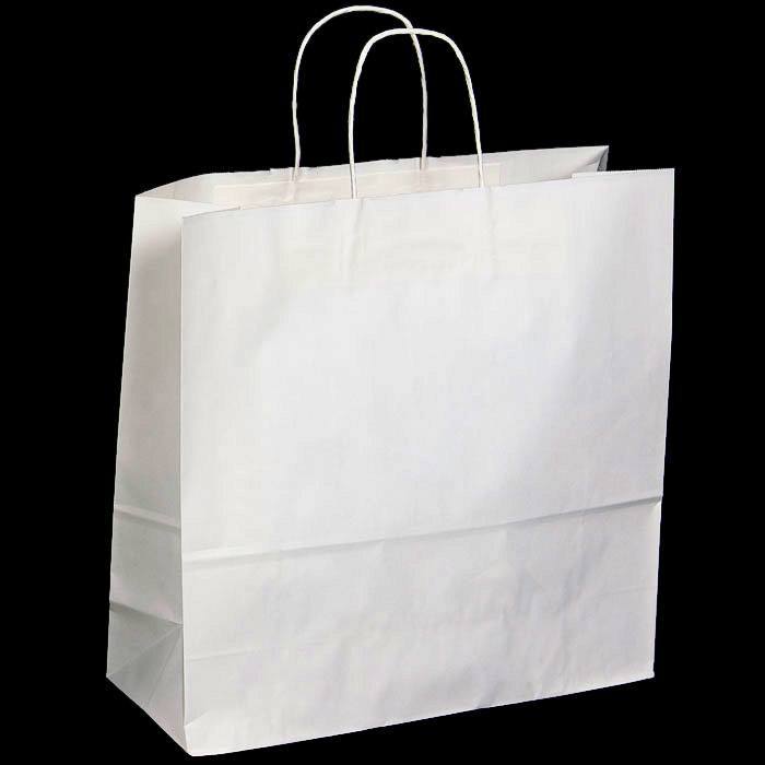 White Kraft Paper Gift Shopping Bags with Handle, 18
